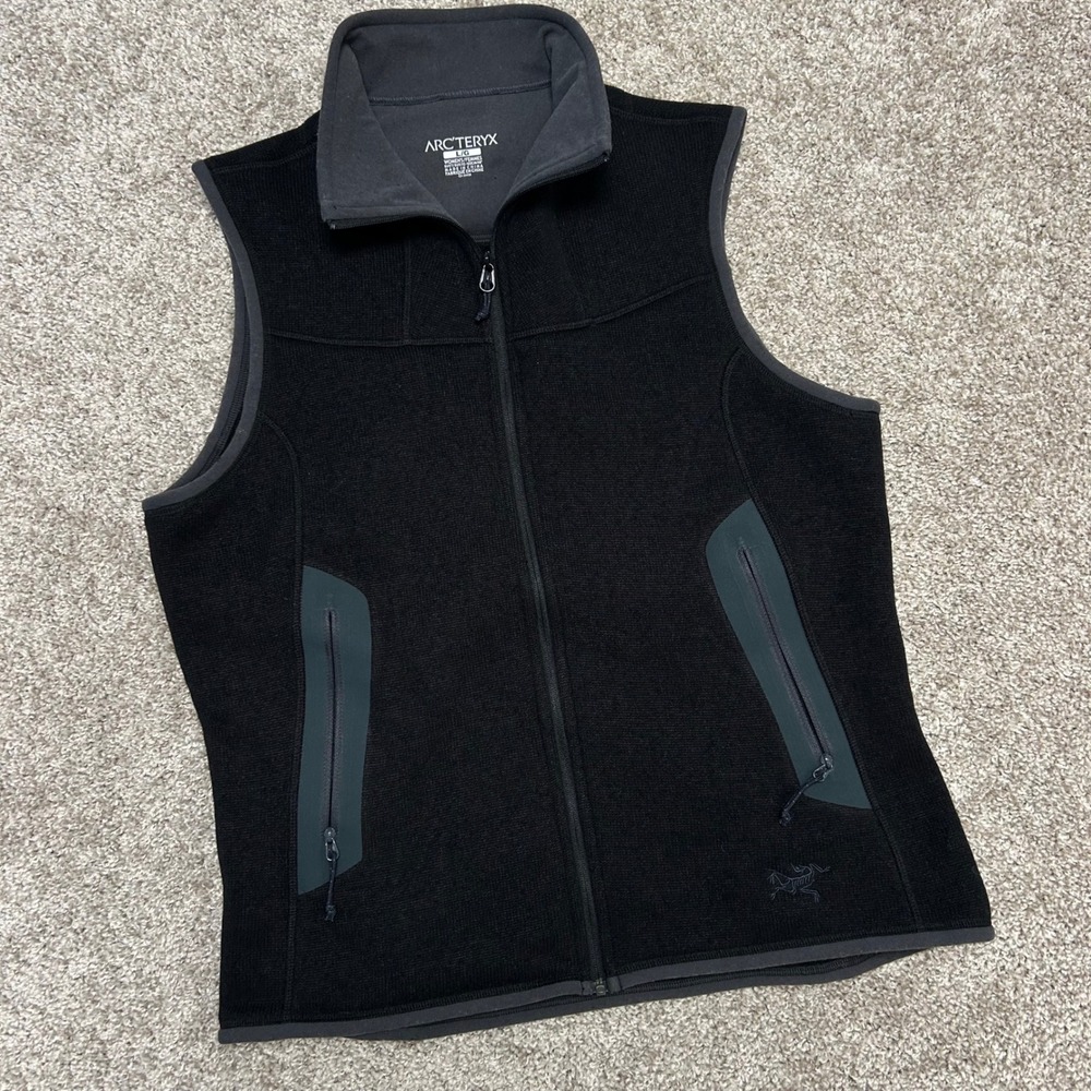 Arc'teryx Covert Vest Women's Large Black Polartec Thermal Pro Fleece Full Zip